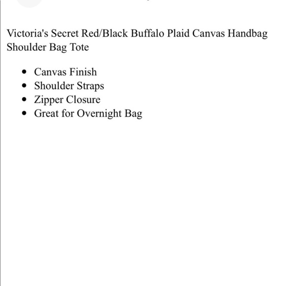 Victoria’s Secret Holiday 2021 Buffalo Plaid Tote / Carry All Bag NWT - Picture 7 of 8